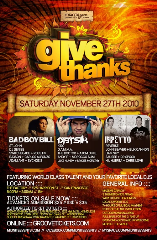 Give Thanks 2010 festival poster
