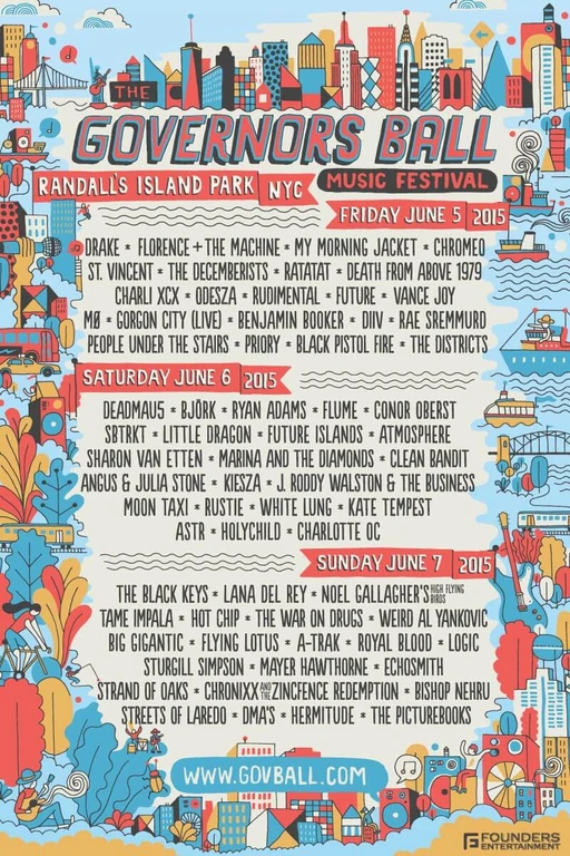 The Governors Ball 2015 festival poster