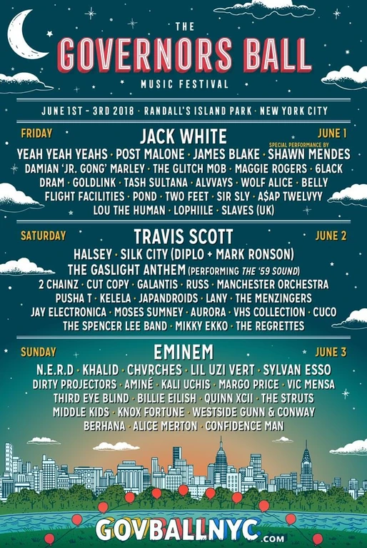 The Governors Ball 2018 festival poster