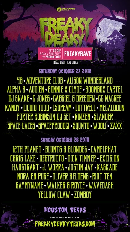 Freaky Deaky Houston 2018 festival poster