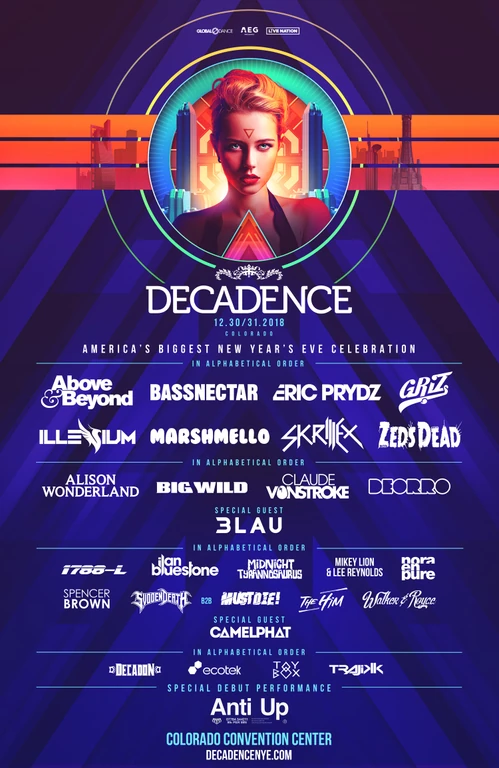 Decadence Colorado 2018 festival poster