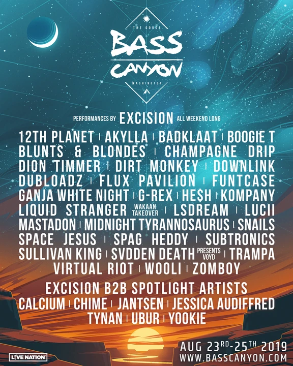 Bass Canyon 2019 festival poster