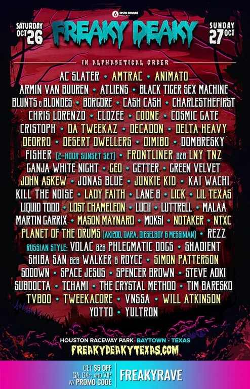 Freaky Deaky Houston 2019 festival poster