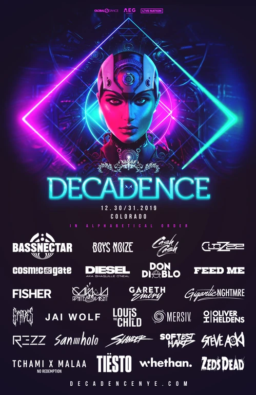 Decadence Colorado 2019 festival poster
