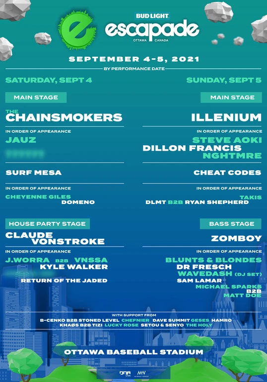 Escapade Music Festival 2021 festival poster