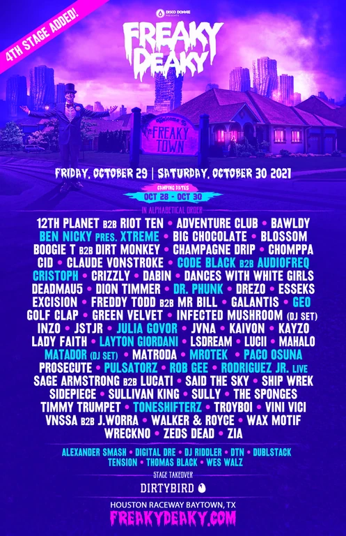 Freaky Deaky Houston 2021 festival poster