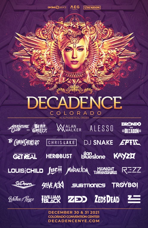 Decadence Colorado 2021 festival poster