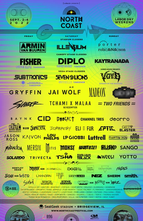 North Coast Music Festival 2022 festival poster