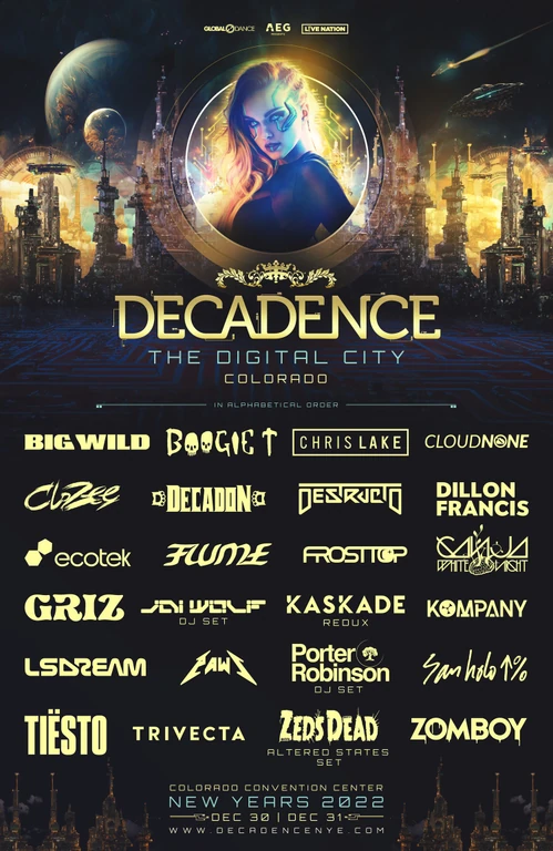 Decadence Colorado 2022 festival poster