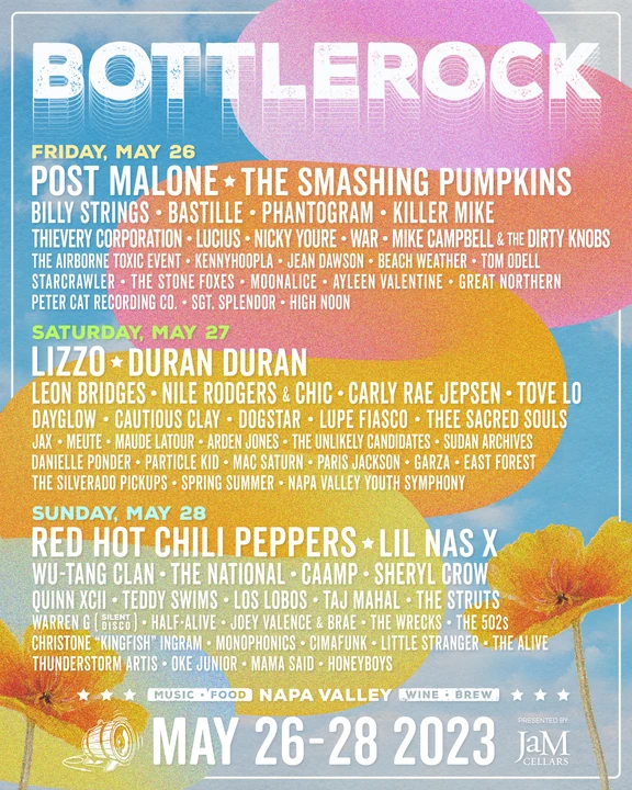 BottleRock Napa Valley 2023 festival poster