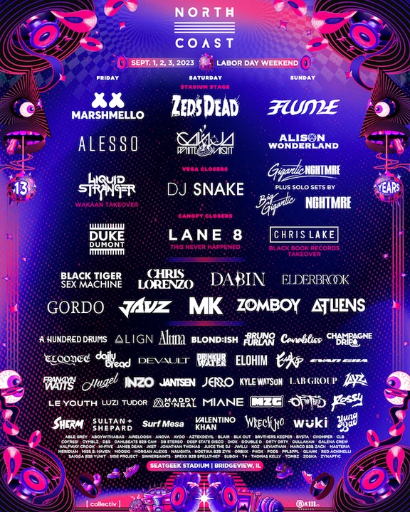 North Coast Music Festival 2023 festival poster