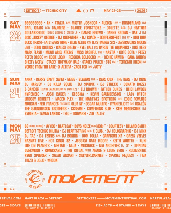 Movement Electronic Music Festival 2026
