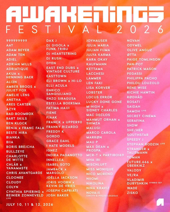 Awakenings Festival 2026 festival poster
