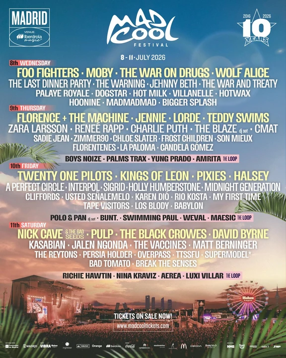 Mad Cool 2026 festival poster