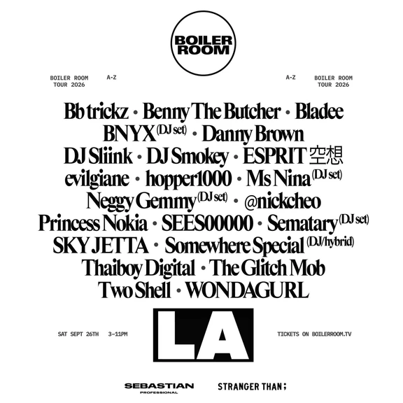 Boiler Room LA 2026 - Saturday festival poster