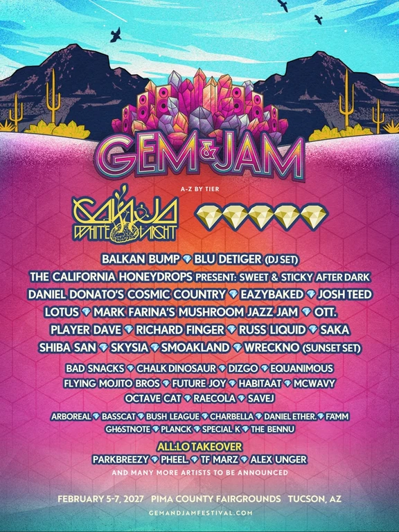 Gem & Jam 2027 festival poster